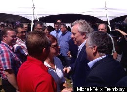 Jean Charest de passage à Paspébiac, jeudi matin (Michel-Félix Tremblay)