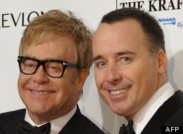 Elton John et son compagnon, David Furnish, à New York le 18 octobre 2012