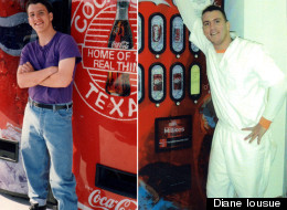Travis Iousue (left at age 14) and age 32, taken while in prison.