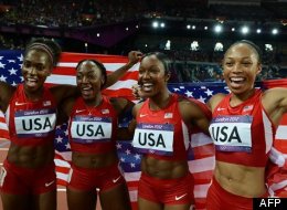 Tianna Madison, Bianca Knight, Carmelita Jeter et Allyson Felix (AFP/FRANCK FIFE)