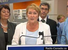 Pauline Marois, lors de son annonce en matière de santé, le samedi 11 août 2012. (Radio-Canada.ca)