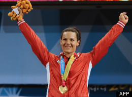 Christine Girard a remporté une médaille de bronze en haltérophilie. (AFP)