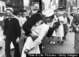 Times Square, New York on August 14, 1945, after Japan surrendered to end World War II.
