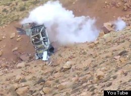 Screenshot of Jeremy Foley's crash at the 2012 Pikes Peak International Hill Climb.