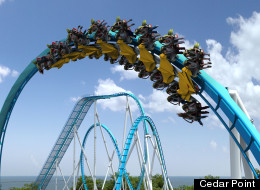 An artist's rendering of Cedar Point's planned 2013 roller coaster, GateKeeper. (Cedar Point)