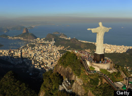 An arial view of the 'Christ the Redeemer' statue on top of Corcovado mountain on July 27, 2011 in Rio de Janeiro, Brazil. (Michael Regan/Getty Images)