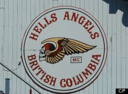 A Hells Angels British Columbia logo on the clubhouse for the Vancouver chapter of the Hells Angels motorcyle club (CP PHOTO/Don Denton)