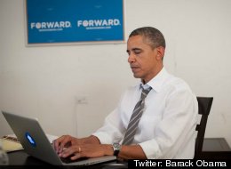 President Obama answering questions from Reddit users during his AMA (