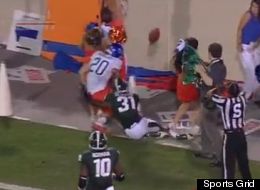 Porrista recibe golpe en el fútbol americano colegial