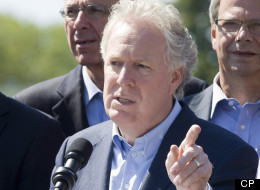 Quebec Liberal Party Leader Jean Charest responds to questions at a news conference Sunday, September 2, 2012 Quebec City. Quebecers are going to the polls on Sept. 4. THE CANADIAN PRESS/Jacques Boissinot