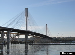 The new Port Mann Bridge is getting its first test of rush hour traffic Monday morning. (B.C. Government)