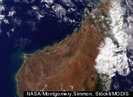 Once almost entirely covered in green, lush vegetation, Madagascar has witnessed the destruction of an estimated 80 percent of its indigenous forests. The now reddish-brown terrain can be seen in this true-color image of northern Madagascar acq