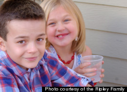Jackson Ripley, 12, is pictured here with his younger sister Kennedy, 7, in a photo provided by his mother Lindsay. Kennedy was diagnosed with hemangioma when she was just 4 weeks old. She's had pre-existing conditions ever since.