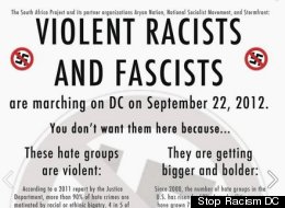 A flyer for one of the counter-protests planned for Saturday, when the Aryan Nations are scheduled to march from D.C.'s Lincoln Park to the Reflecting Pool.