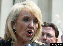 WASHINGTON, DC - APRIL 25: Arizona Gov. Jan Brewer speaks to the media after arguments at the U.S. Supreme Court, on April 25, 2012 in Washington, D.C. (Photo by Mark Wilson/Getty Images)
