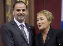 Pierre Duchesne et Pauline Marois, lors de sa nomination. (PC)
