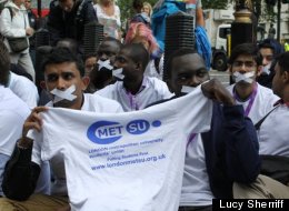 London Met Uni students protest the visa licence revocation