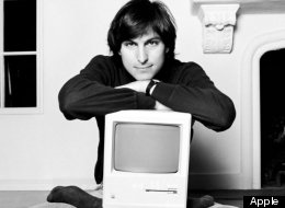 Apple co-founder Steve Jobs with the original Macintosh