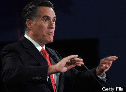 Republican presidential candidate Mitt Romney speaks during his debate with US President Barack Obama at Magness Arena at the University of Denver in Denver, Colorado, October 3, 2012. (NICHOLAS KAMM/AFP/GettyImages)