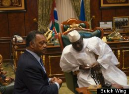 The Rev. Jesse Jackson pictured with Gambian President Yahya Jammeh.