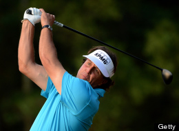 Phil Mickelson of the US tees off at the 17th hole during the Pro-Am for the WGC-HSBC Champions tournament held on the Olazabal Course at Mission Hill Golf Club in Dongguan on October 31, 2012. (MARK RALSTON/AFP/Getty Images)