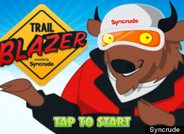 Syncrude, one of Canada’s largest producers of oil from Alberta’s oilsands, has launched Trail Blazer, a Mario Brothers-type side-scrolling video game app for the iPhone in which the main character, a buffalo, bikes, snowboards and hang-glides his way past northern Alberta landmarks.