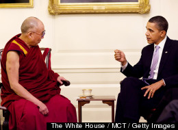 President Barack Obama meets with His Holiness the Dalai Lama in the Map Room of the White House, February 18, 2010. (Pete Souza, The White House / MCT / Getty Images)