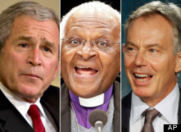 Desmond Tutu has said George W. Bush and Tony Blair should be charged with war crimes. (AP)