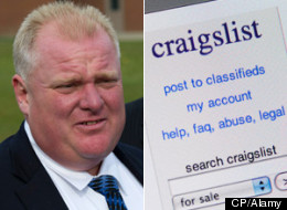 Satirical Craigslist posts putting Rob Ford and his office supplies up for sale are generating lots of laughs online. (CP/Alamy)