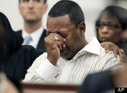 A relative of James Craig Anderson cries at the hate crime and murder trial of Deryl Dedmon. Dedmon was sentenced to two life terms for running down Anderson in 2011 in MIssissippi.