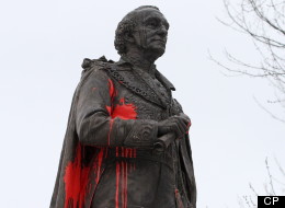 Police in Ontario are investigating after a Sir John A. MacDonald statue was vandalized overnight, saying it may have been politically motivated. (CP)