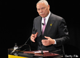 Former Secretary of State Colin Powell speaks at the International Rescue Committee's Annual Freedom Award benefit at the Waldorf Astoria Hotel on November 9, 2011 in New York City. (Photo by Stephen Lovekin/Getty Images for IRC)