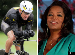 This combination image made of file photos shows Lance Armstrong, left, on Oct. 7, 2012, and Oprah Winfrey, right, on March 9, 2012. Winfrey told an Edmonton crowd she believes Lance Armstrong has the opportunity to be a hero again. And she thinks people will be willing to forgive him. (AP Photos/File)