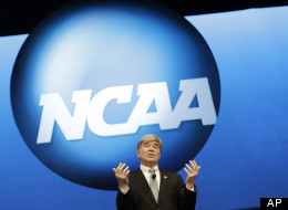 NCAA President Mark Emmert speaks at the organization's annual convention, Thursday, Jan. 17, 2013, in Grapevine, Texas. (AP Photo/LM Otero)