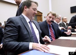 TransCanada President Alex Pourbaix, center, at the witness table on Capitol Hill in Washington, Friday, Dec. 2, 2011. Pourbaix, TransCanada's president for energy and oil pipelines, said opponents of the proposed Keystone XL pipeline have grossly inflated its likely impact on emissions of greenhouse gases that contribute to global warming. (AP Photo/J. Scott Applewhite)